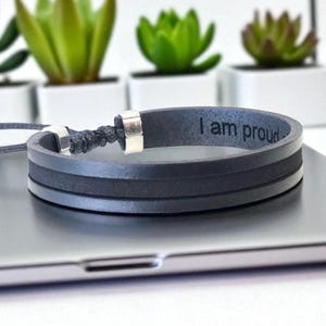 Stainless Steel Leather Bracelet For Men Adjustable Leather Bracelet Groom Mate Leather Gifts Accessories For Him Personalized Gift For Men