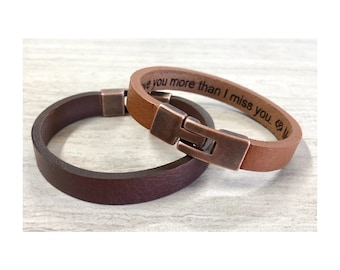 Men's Personalized Leather Bracelet For Men Engraved Man's Bracelet Hidden Message Personalization Bracelet For Guys Leather Cuff Bracelets