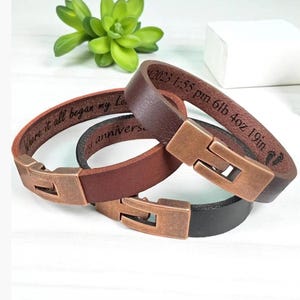 Personligt läderarmband, graverat dolt eller synligt meddelande