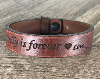 Gifts for Men,Personalized Bracelet,Adjustable Leather Bracelet,Bracelet for Men,Unisex Leather Gifts,Christmas Gifts for Dad Husband Friend