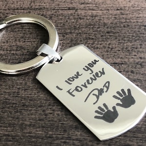 Handwriting Personalized Keychain,Stainless Steel Keychain,Mens keychain,Women Keychain,Keychains,Custom Tag Keychain,Personalized Gifts