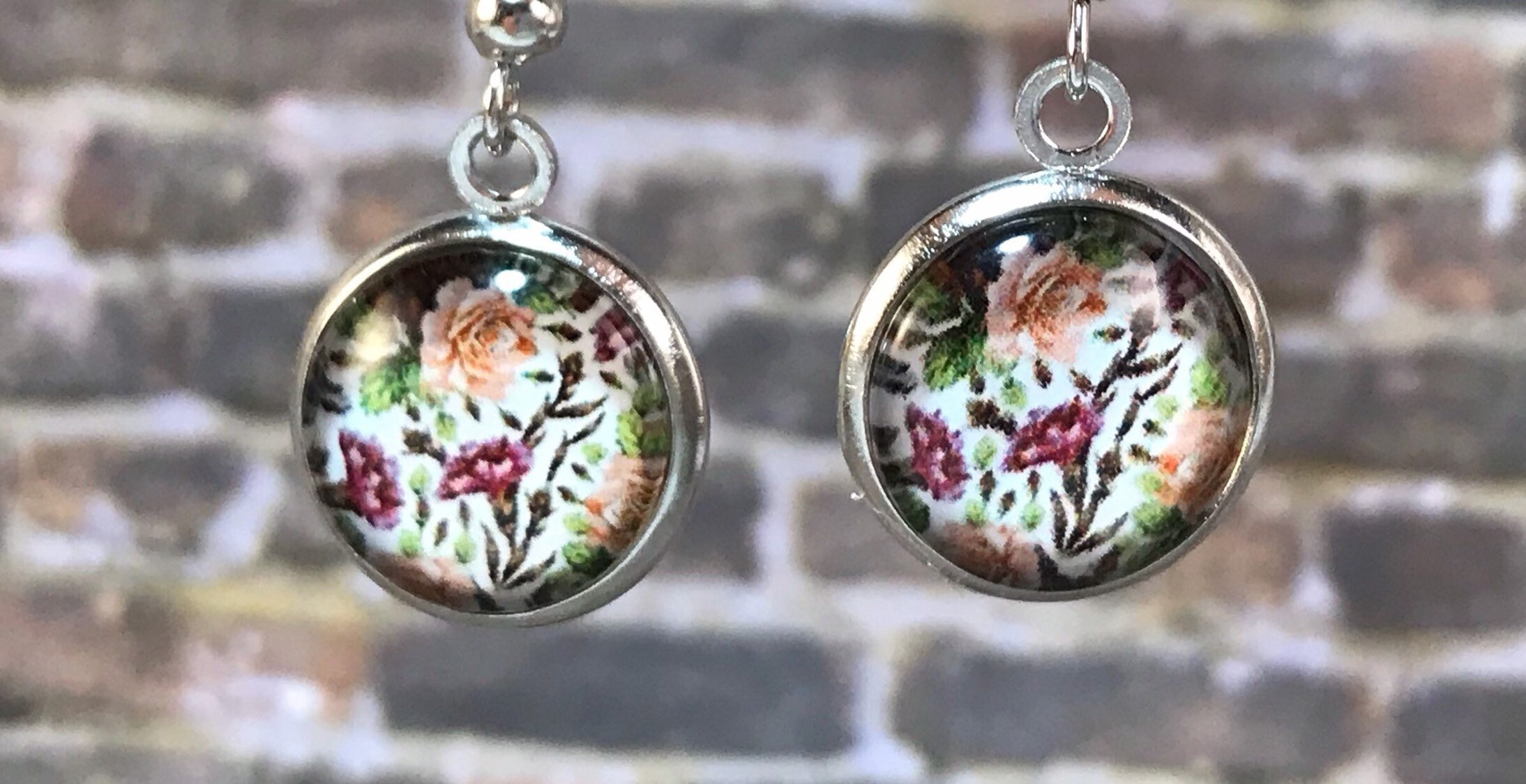 Floral drop earrings flower earrings floral earrings drop Etsy