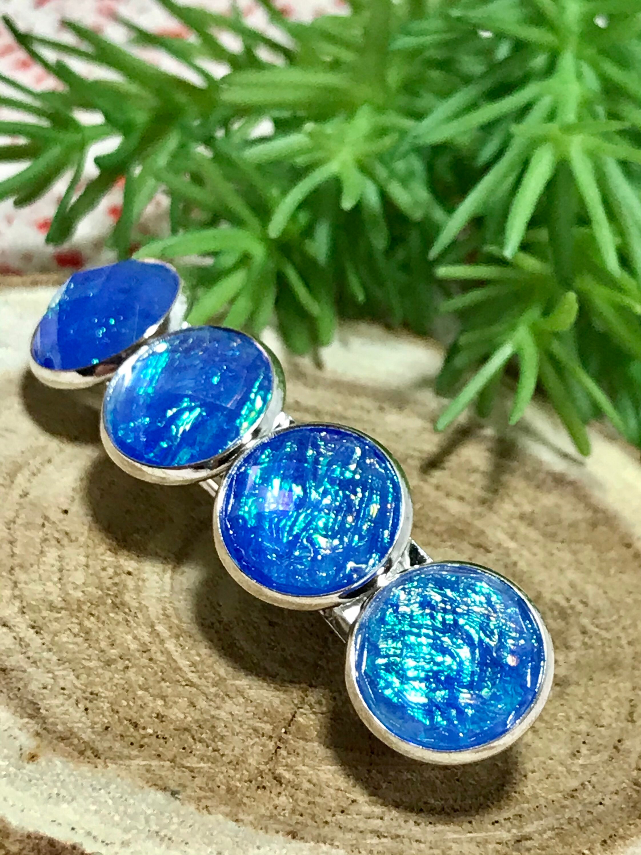 Hair clip silver hair clip blue hair clip hair accessories Etsy