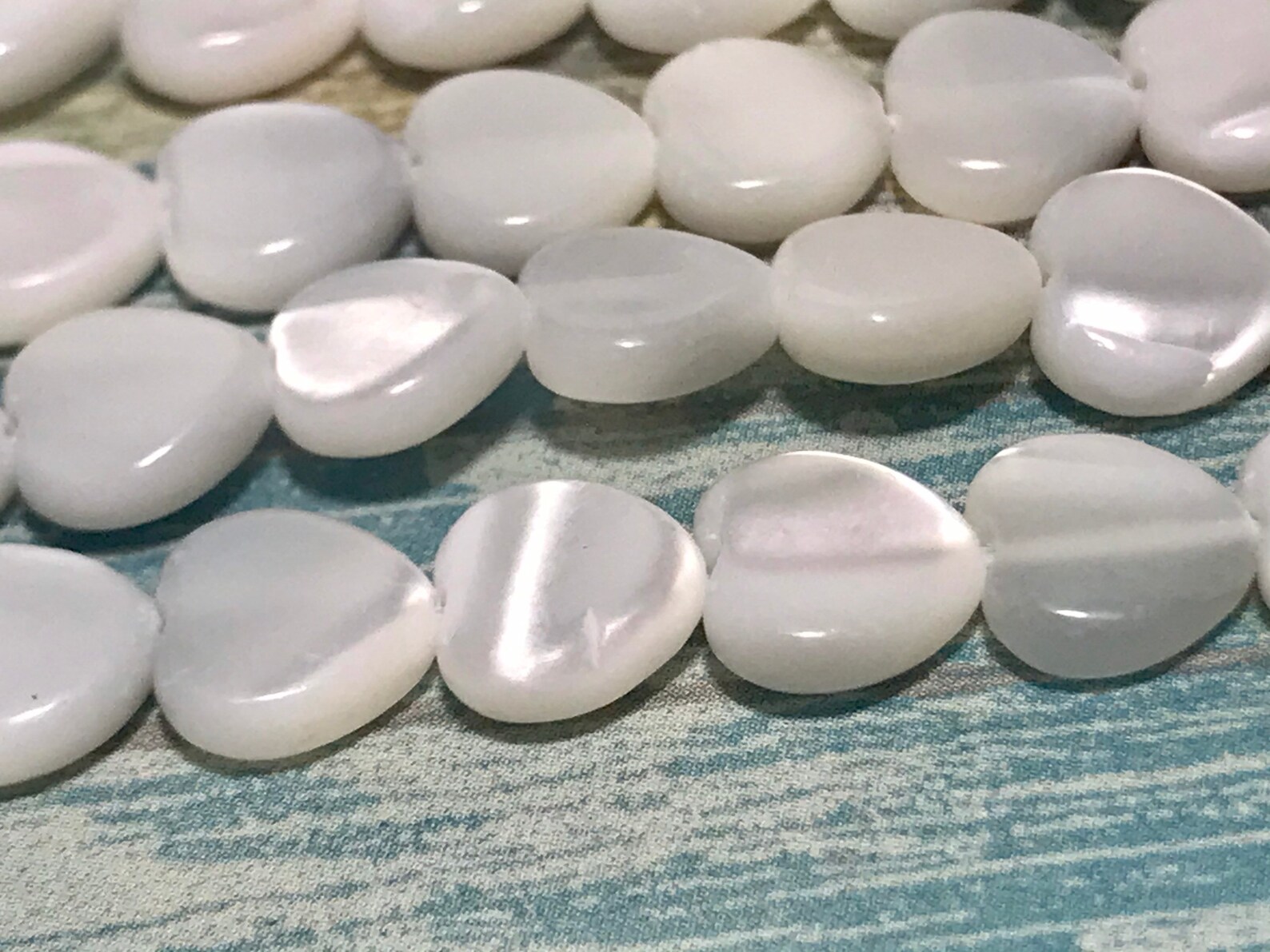 Natural Shell Beads White Heart Beads 8mm Beads Heart Etsy