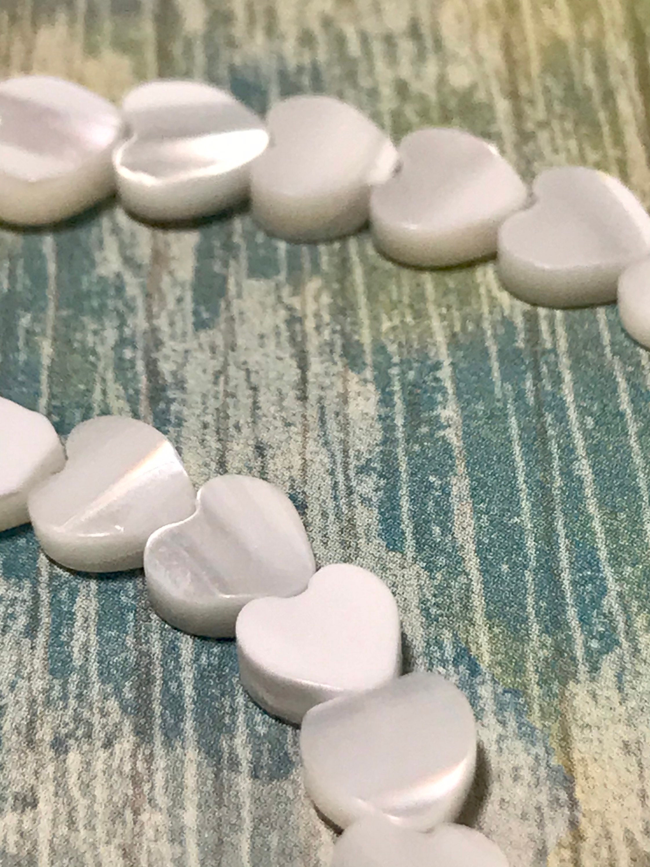 Heart Beads White Heart Beads 6mm Natural Shell Beads Etsy UK