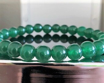 Calming and harmonious Green Jade AA quality beaded bracelet for men, 8mm, heal from emotional and physical injuries