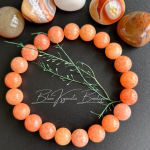 Orange Kalcit Armband 9 mm: Glädje, Kreativitet, Sakral Chakra Smycken