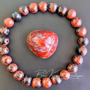 Mahogany Obsidian bracelet 8mm - grounding, strength & self-Acceptance - root and sacral chakra