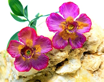 Flower Earrings | Stud Earrings | Flowers earrings Stud | Polymer clay earrings | Purple Flower earrings | Clay earrings | Summer earrings