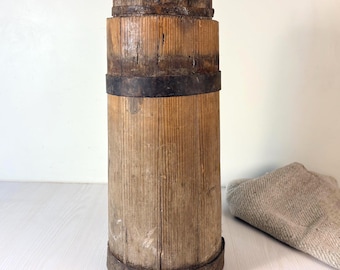 Antique Wooden Butter Churn Rustic Primitive Hand Carved Kitchen tools