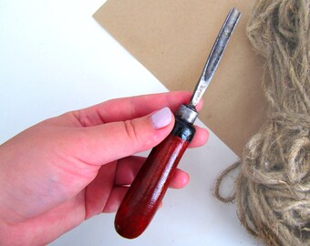 Vintage Professional wood carving chisel Spoon gouge tools Woodworking Antique Wooden carving Wood Handle tools Forged chisels Gouge