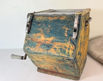 Antique Wooden Butter Churn Vintage Collectible Rustic Primitive Hand Carved Kitchen tools