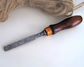 Vintage Professional wood carving chisel tools Woodworking wide tip craft knife Antique Wooden carving Wood Handle tools Gift for man