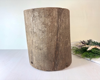 antique Rustic Wooden big Barrel made if solid wood Vintage Hand Carved