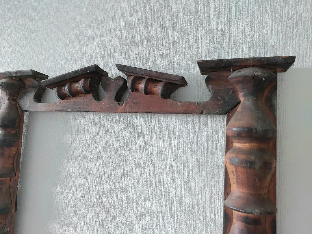 Big Vintage Carved Wooden Frame Etsy