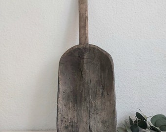 vintage scoop. Primitive Hand Carved country rustic wooden decor