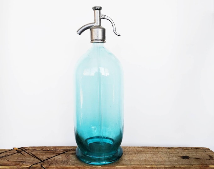 Vintage Green Glass Seltzer Bottle. Antique Sifon. Soda Etsy