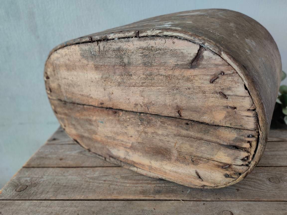 Alter Vintage Holzkorb. Hergestellt aus massivem Holzstück. | Etsy