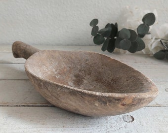 big Handcrafted Wooden Ladle, A piece of History in Home Old Primitive farmhouse Rustic Decor