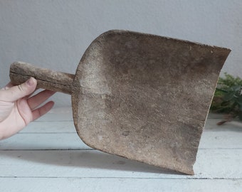vintage scoop. Primitive Hand Carved country rustic wooden ladle