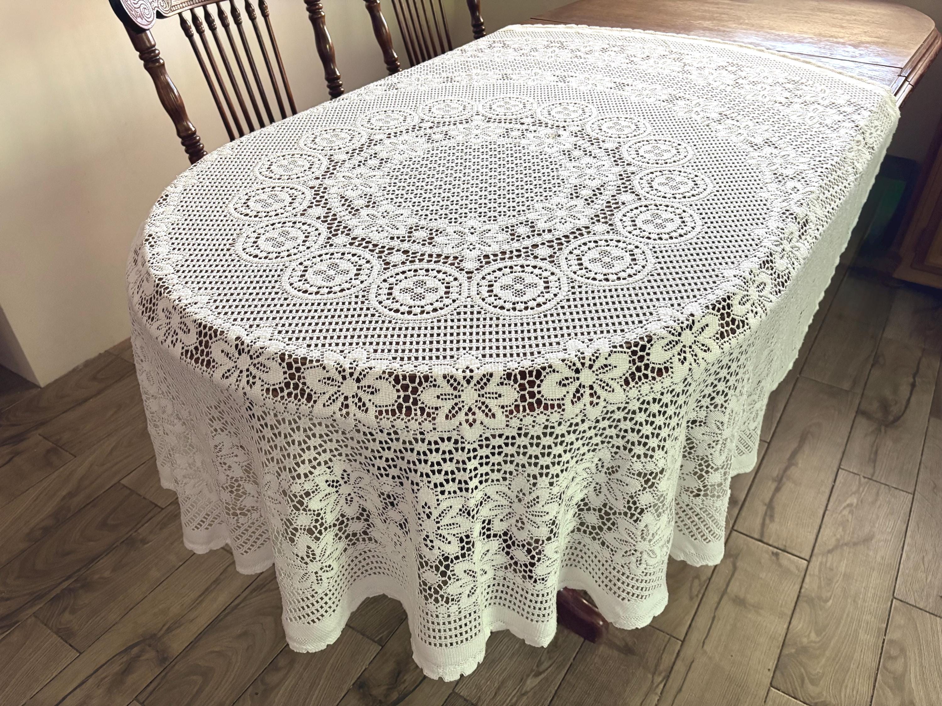ヴィンテージ　クエーカーレース テーブルクロス（特大） Quaker lace tablecloth - Etsy 日本