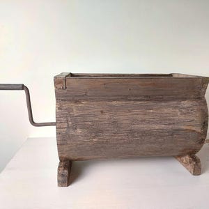 Antique Wooden Butter Churn  Vintage Collectible Rustic Primitive Hand Carved Kitchen tools
