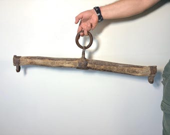 Antique Horse Harness Part, Vintage Wooden Draft Animal Fitting, Rustic Farm Decor
