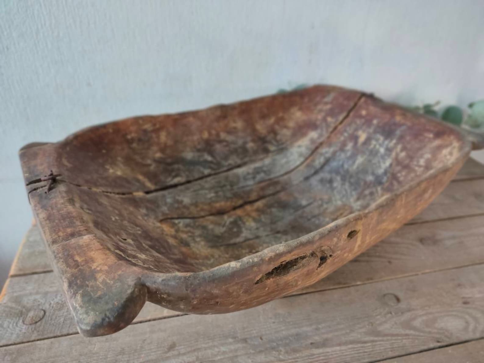 Vintage hand carved wooden trough. Old Primitive farmhouse | Etsy