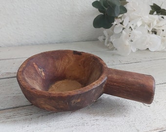 Handcrafted Wooden Ladle, A piece of History in Home Old Primitive farmhouse Rustic Decor