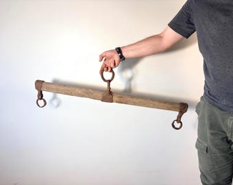 Antique Horse Harness Part, Vintage Wooden Draft Animal Fitting, Rustic Farm Decor