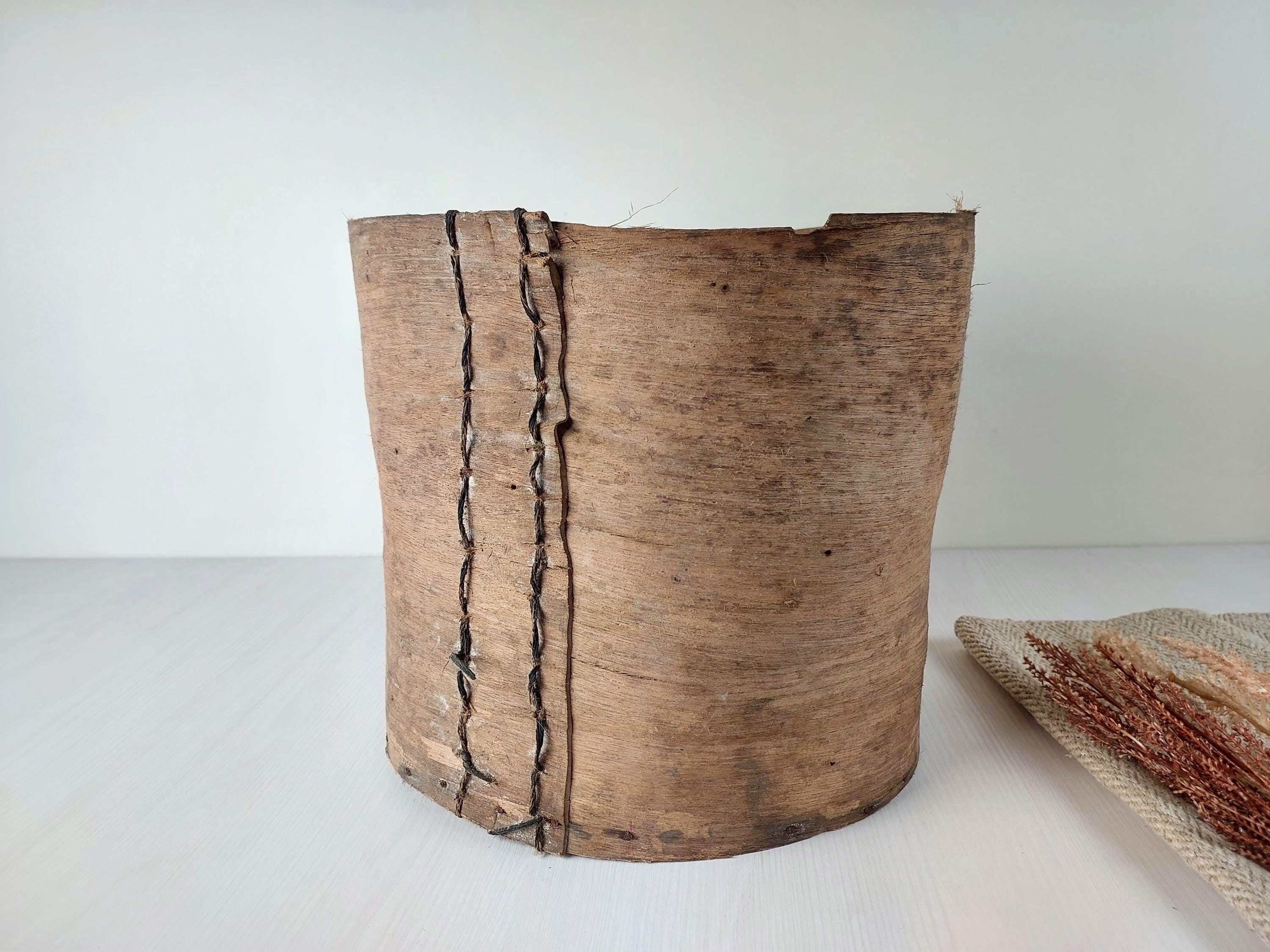 Handcrafted Rustic Birch Bark Basket – Eco-Friendly Natural Storage for Home Decor
