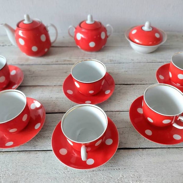 Polka Dot Tea Cups Etsy
