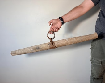 Antique Horse Harness Part, Vintage Wooden Draft Animal Fitting, Rustic Farm Decor