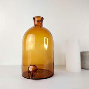vintage amber bottle. dark Brown Glass Bottle. antique, amber, apothecary decor.