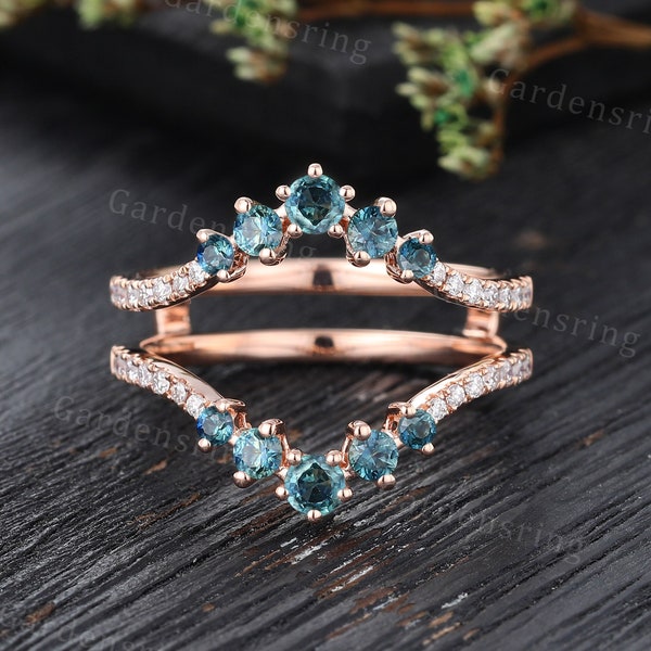 Wedding Ring Enhancers Blue Sapphire Etsy