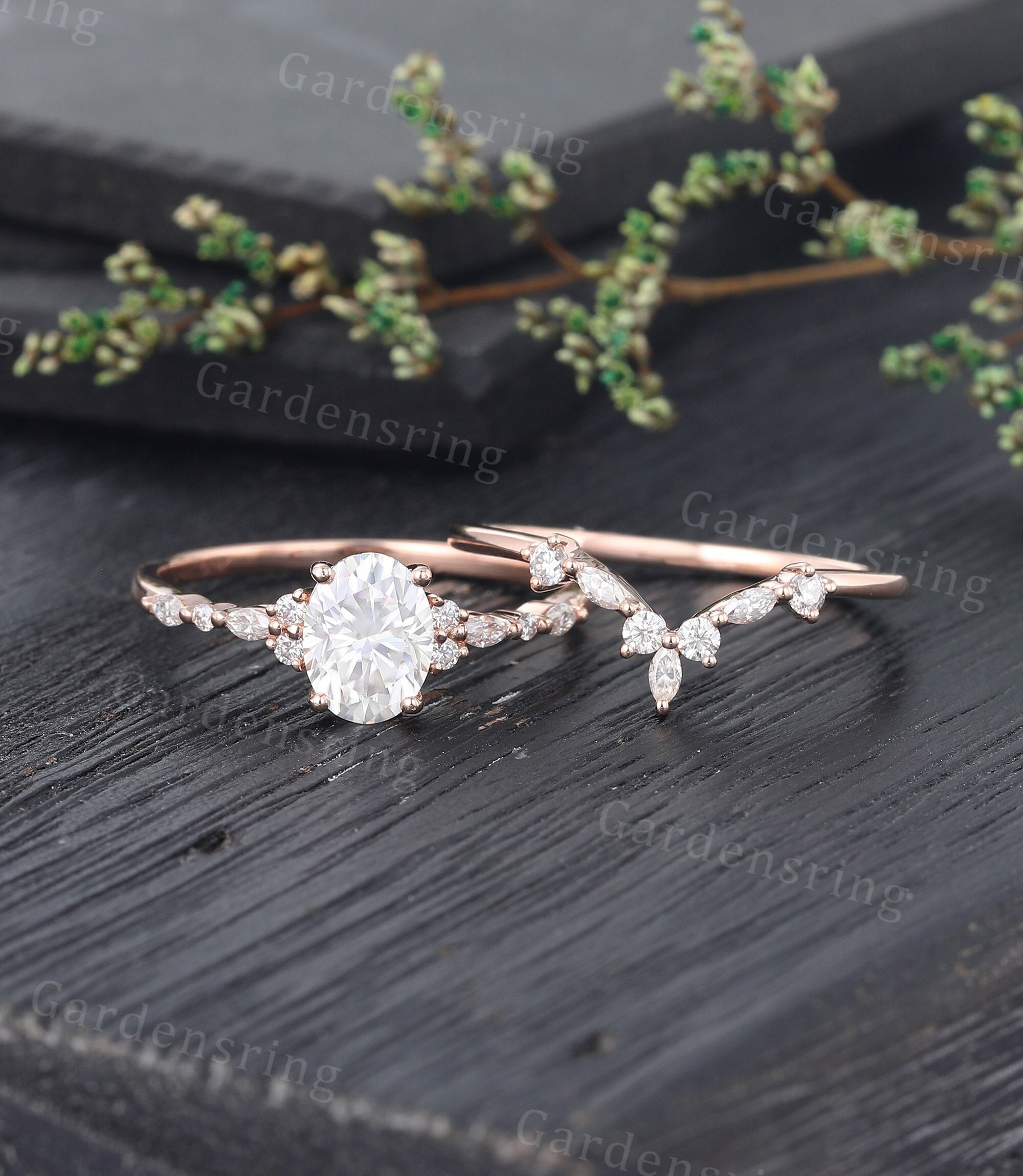 MOISSANITE ゴールドリング 18K RGP印刻 PYTALI 1CT Center Moissanite Engagement Ring, 10K 14K 18K