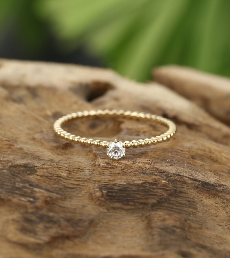 Simple engagement ring 14K yellow gold Minimalist Solitaire enga Simple engagement ring 14K yellow gold Minimalist Solitaire enga