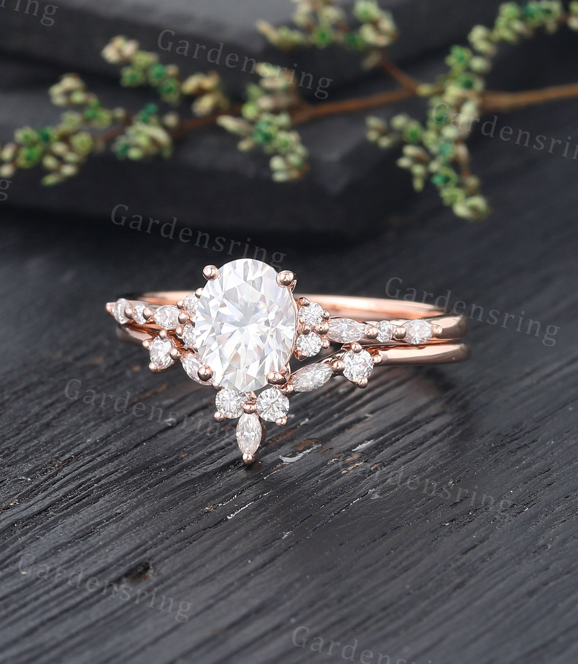 MOISSANITE ゴールドリング 18K RGP印刻 S237454b0080548adbbcfda6460f05
