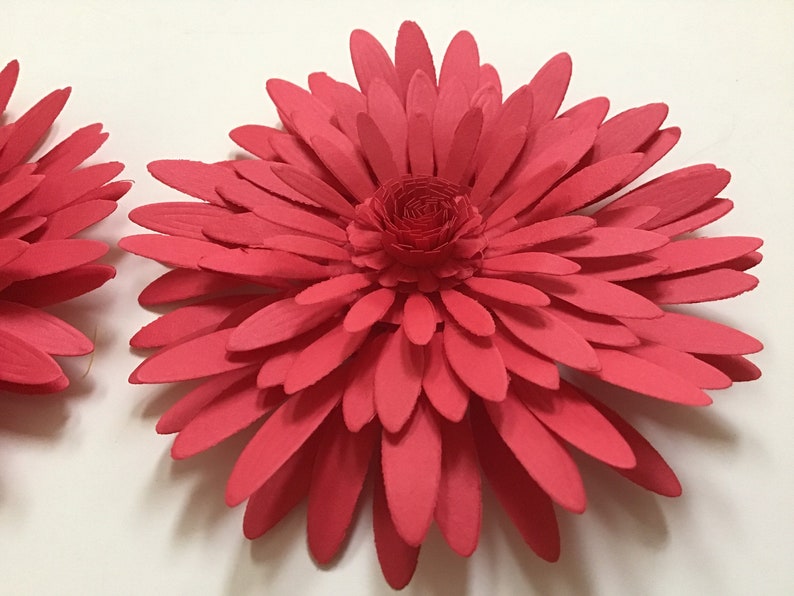 2 pieces Paper Flowers Red Mums 4 Wedding Shower Party Birthday Door Wall Window Rooms Church Decor Small Backdrop Table Frame table