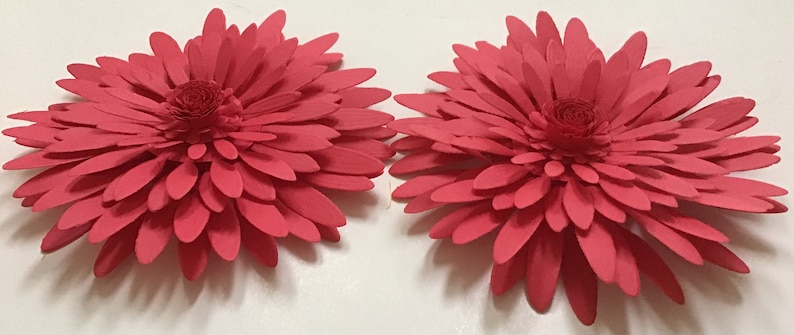 2 pieces Paper Flowers Red Mums 4 Wedding Shower Party Birthday Door Wall Window Rooms Church Decor Small Backdrop Table Frame table