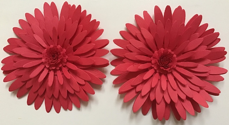 2 pieces Paper Flowers Red Mums 4 Wedding Shower Party Birthday Door Wall Window Rooms Church Decor Small Backdrop Table Frame table