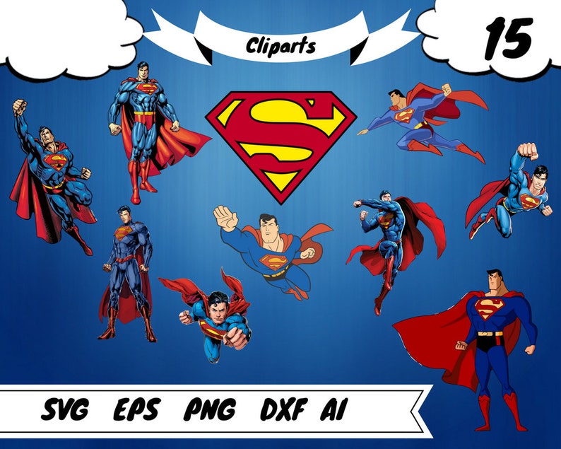 15 Superman Clipartsuperman Svgsuperman Printablesuperman Etsy