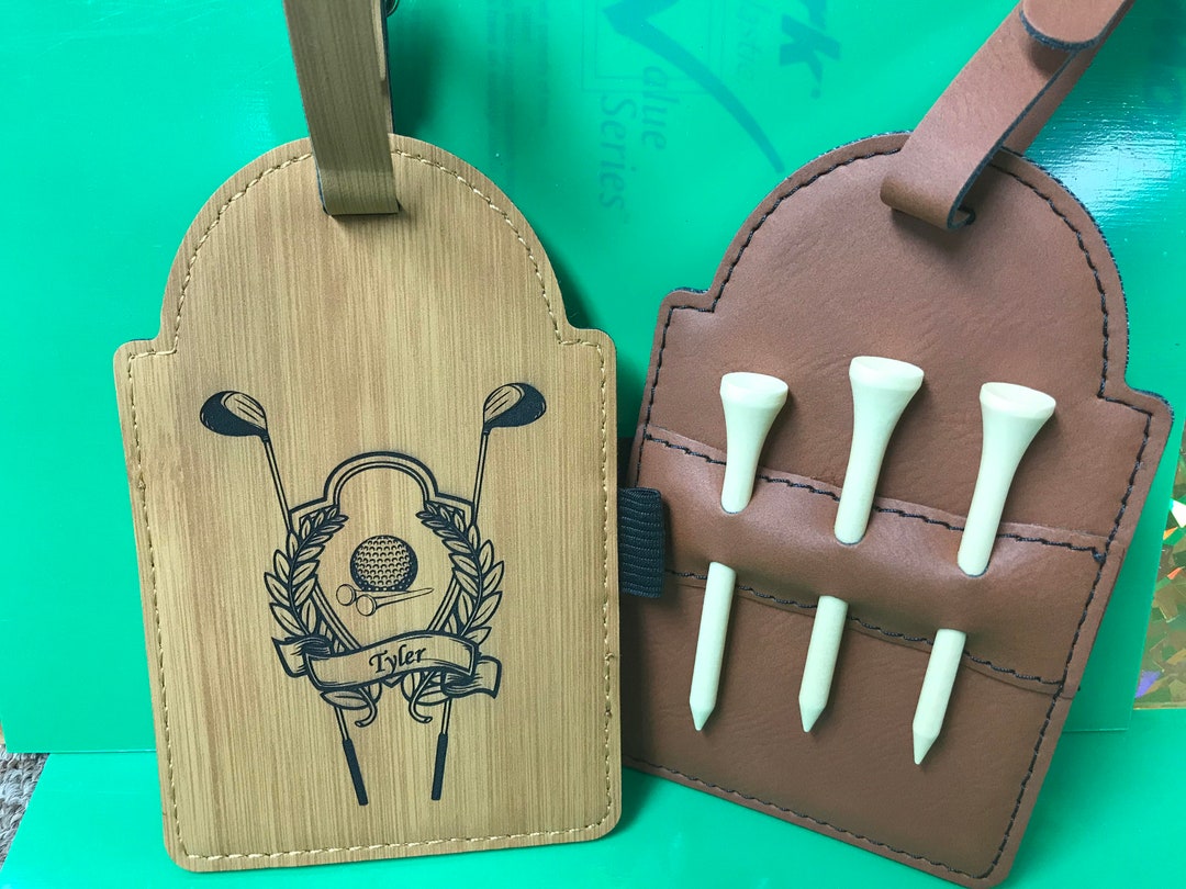 Bag Tag Custom Leatherette Golf Bag Tag With Golf Tees Etsy
