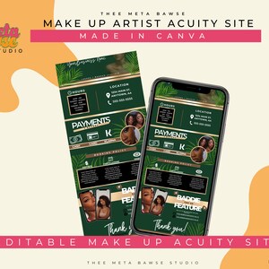 Makeup Artist Acuity Scheduling Site: DIY Canva Template (Digital Download)