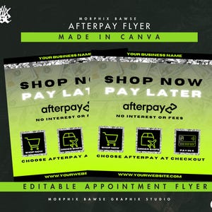 AfterPay Flyer Template: Shop Now Pay Later (Digital Download)