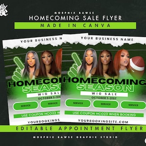 Homecoming Flyer | Wig Flyer | Sale Flyer | DIY Canva Flyer