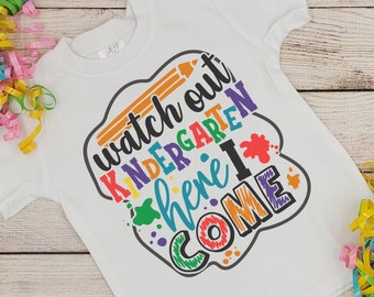 Watch Out Here I Come Back to School Shirt, Back To School Shirt, First Day Of School Shirt, Kids Back To School Shirt, Kindergarten Shirt