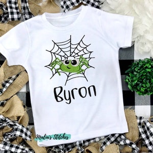 Halloween Spider Shirt, Kids Personalized Halloween Shirt, Fall Shirt, Spider Tees, Halloween Shirt For Toddler, Pumpkin Patch Shirt