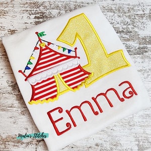 Girls Circus Birthday Shirt, Girls Carnival Birthday Shirt, Personalized Birthday Shirt, Girls Birthday Shirt, Embroidered Birthday Shirt
