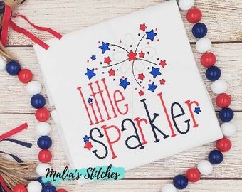 Girls Forth of July Shirt, Little Sparkler Shirt, Personalized Forth Of July Shirt, Girls Independence Day Shirt, 4th Of July Sparkler Shirt
